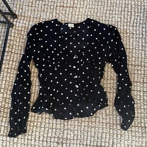 Aritzia Polka Dot Blouse